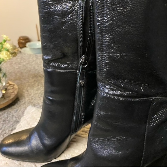 Bcbg MaxAzria  Over The Knee Tall Leather boots Block Heel Sz 7 Org 658$Livana - Picture 3 of 15